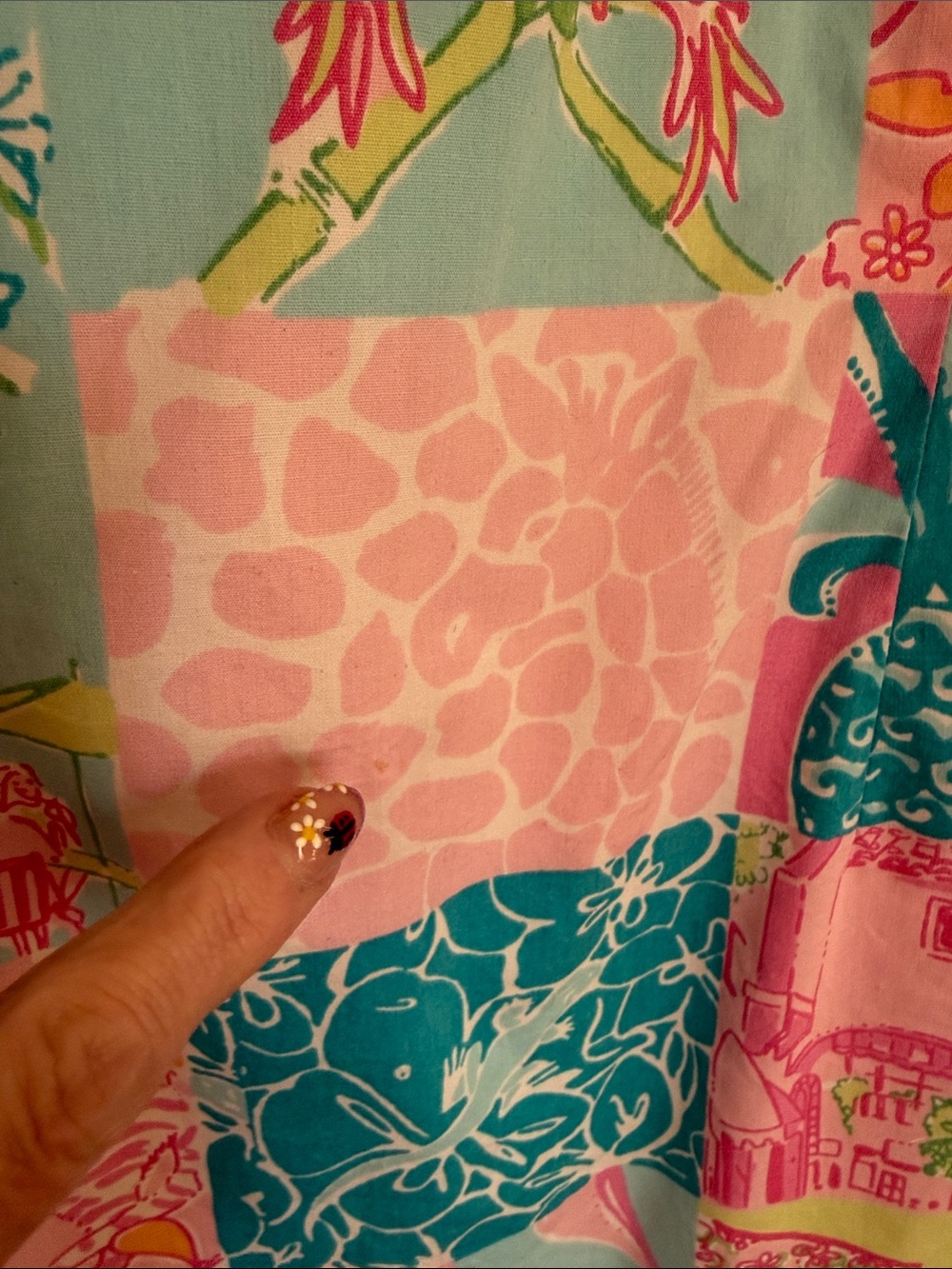 Lilly Pulitzer 💗Colorblock Patchwork Sleeveless Shift Dress - Pink, Blue & Green - Picture 3 of 15